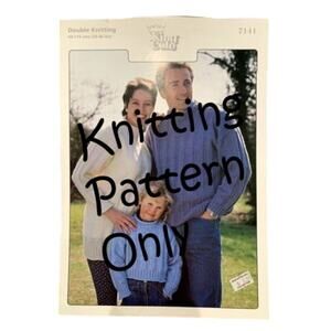 Vintage 1995 King Cole 7141 Man Woman Kid Family Tunic Sweater Knitting Pattern